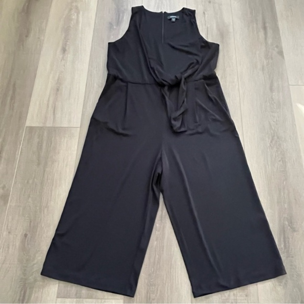 Sleeveless Black Jumpsuit Wide Leg Women 1X‎ USA Goth Witchy Minimalist Festival